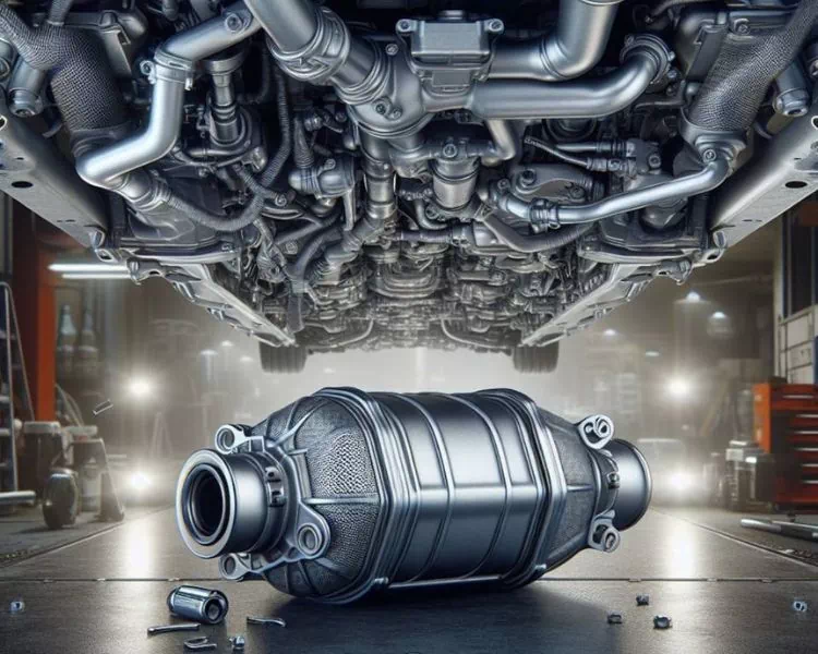 Vue sur le dessous d'une voiture