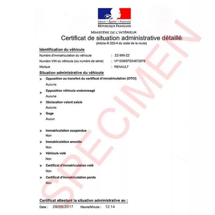 Certificat de situation administrative détaillé