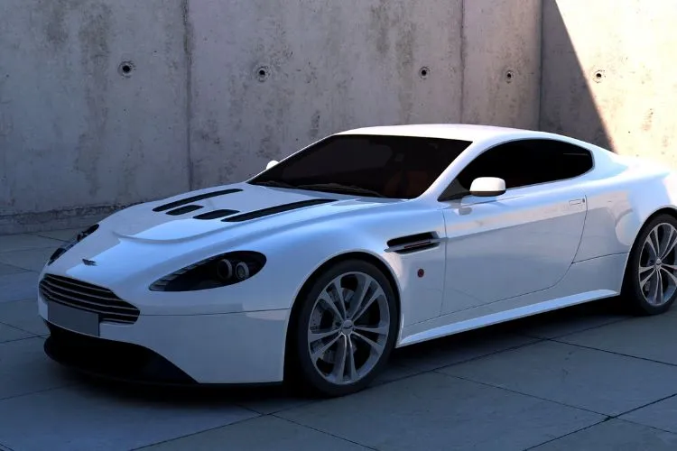 Voiture de sport blanche Aston martin vantage
