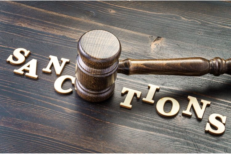 Maillet de juge représentant les sanctions liées aux infractions des remorques