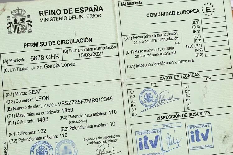 Carte grise Espagnole